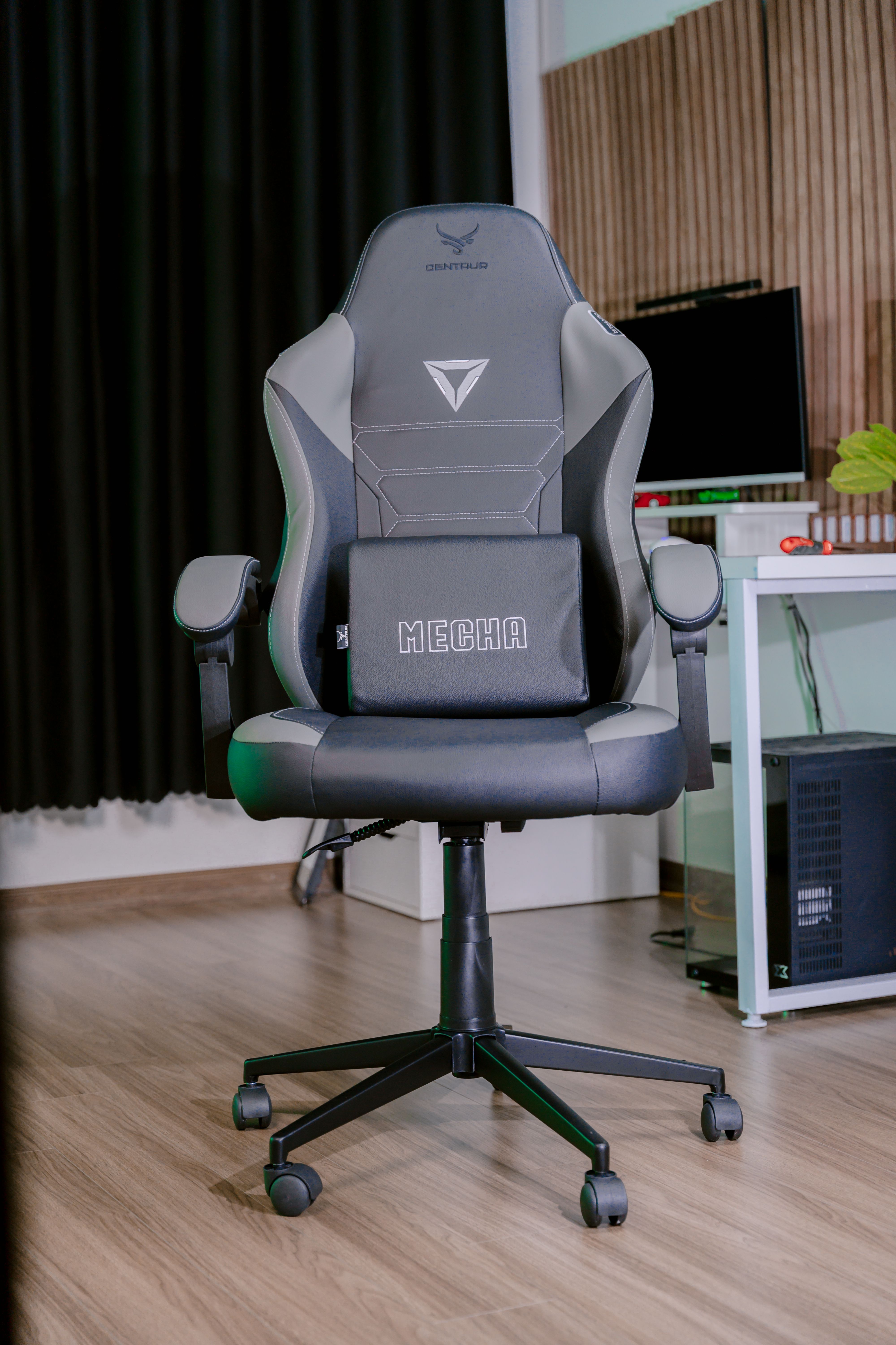 Ghế Gaming Centaur MECHA | Chân xoay kim loại, màu đen